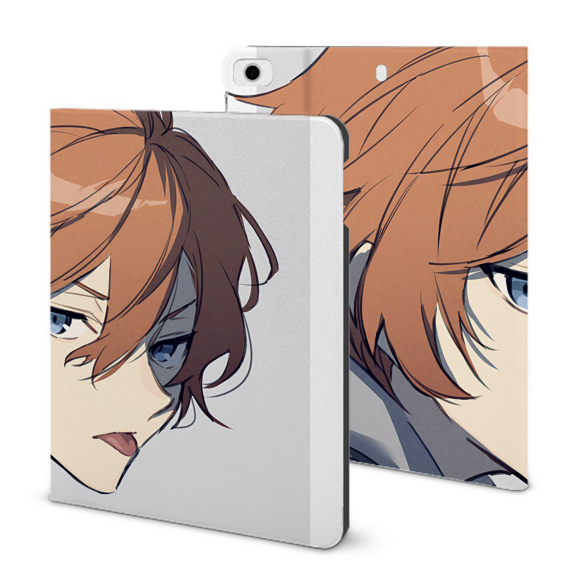 （画像用） 文豪ストレイドッグス Bungo Stray Dogs IPad ケース ブック型 PUレザー TPU 耐衝撃 軽量 薄型 ペン収納なし 全面保護 IPad 各モデル対応